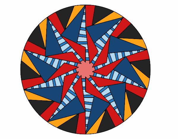 Desenho Mandala sol triangular pintado por DPereira
