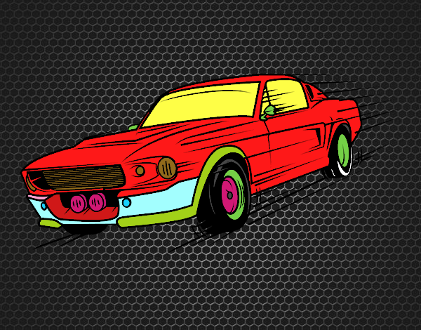 Desenho Mustang retrô pintado por betinho