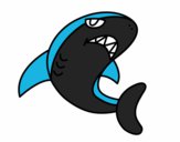 Desenho Tubarão nadando pintado por CaioHenriq