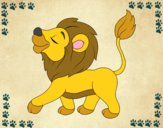 Desenho Filhote do leão pintado por colori