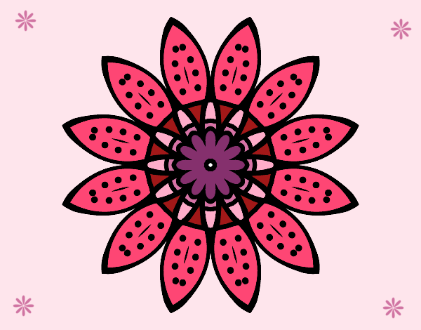 Desenho Mandala flores com pétalas pintado por soniamara