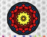 Desenho Mandala modernista pintado por colori