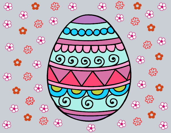 Desenho Ovo de páscoa decorado pintado por LuadeLuzz
