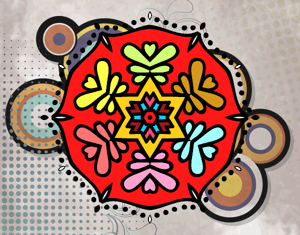 Desenho Mandala simétrica pintado por Limale