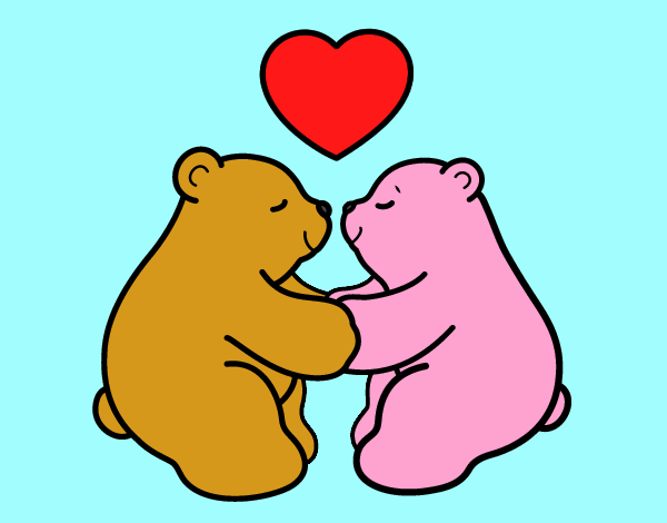 Desenho Os ursos polares amar pintado por marianasds
