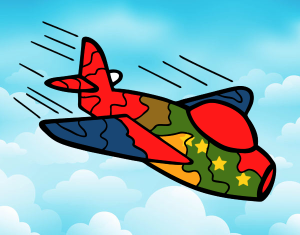 Desenho Avião da camuflagem pintado por amordo