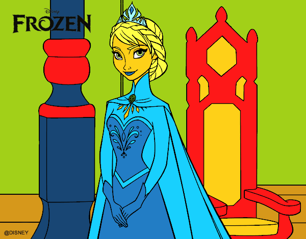 Desenho Frozen Rainha Elsa pintado por murielly
