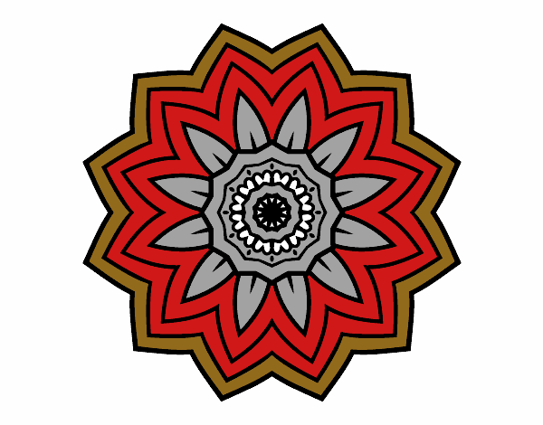 Desenho Mandala flores de girassol pintado por amordo