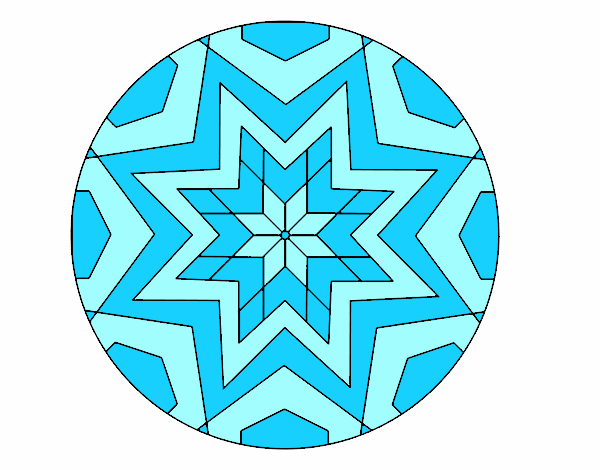 Desenho Mandala mosaico estrela pintado por zzzz