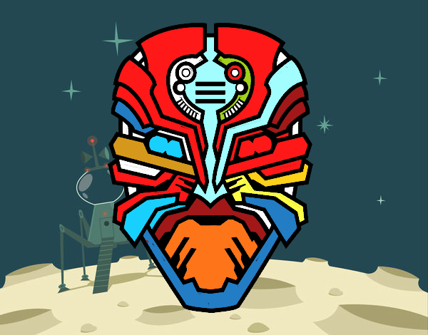 Desenho Máscara robô alien pintado por amordo