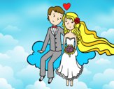 Desenho Newlyweds em uma nuvem pintado por marilurdes