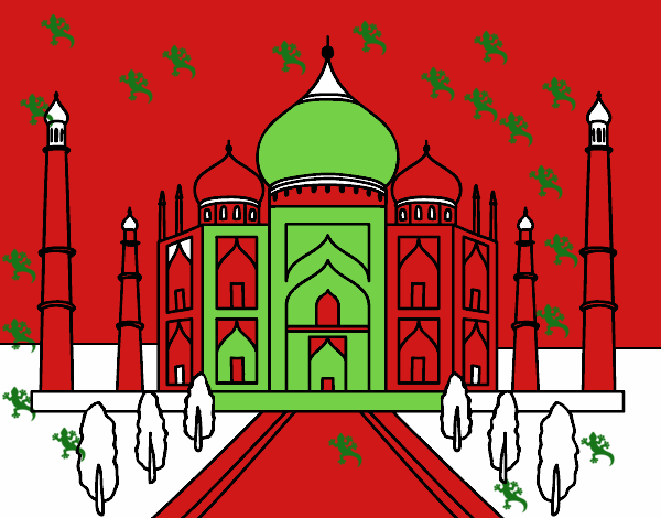 Desenho O Taj Mahal pintado por amordo