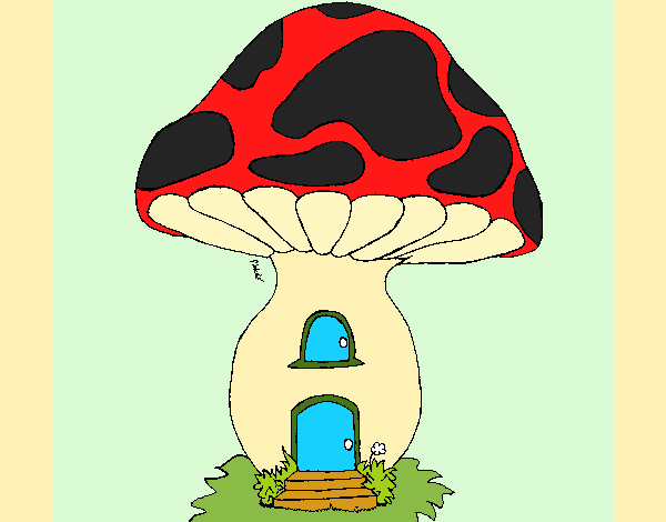 Desenho de Casa cogumelo pintado e colorido por Usuário não registrado o  dia 09 de Janeiro do 2016