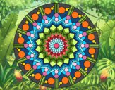 Desenho Mandala flor com círculos pintado por jmario