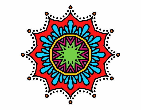 Desenho Mandala flor de neve pintado por pricolor