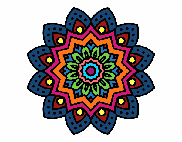 Desenho Mandala flor natural pintado por pricolor