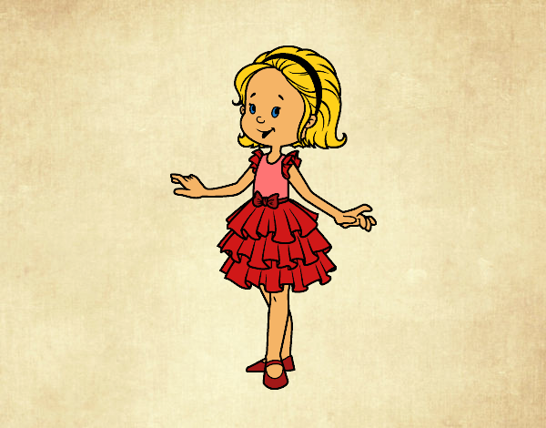 Desenho Menina com vestido de baile pintado por joana2003