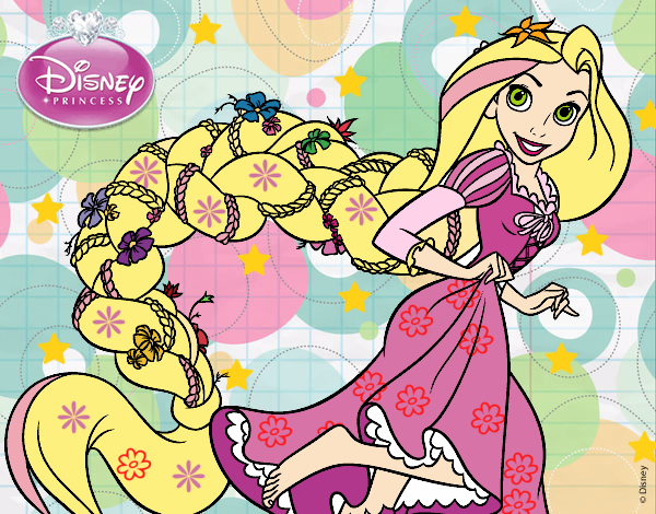 Desenho Entrelaçados - Rapunzel e sua trança pintado por -Kellen