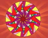 Desenho Mandala sol triangular pintado por jmario