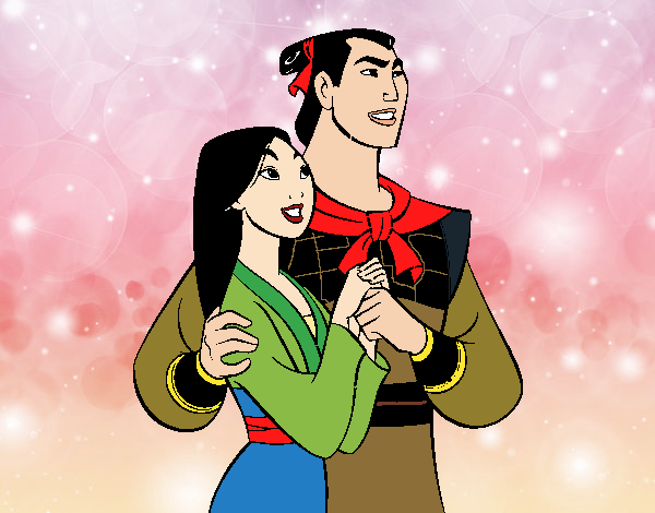 Desenho Mulan - Mulan e Capitão Shang pintado por brenda5468