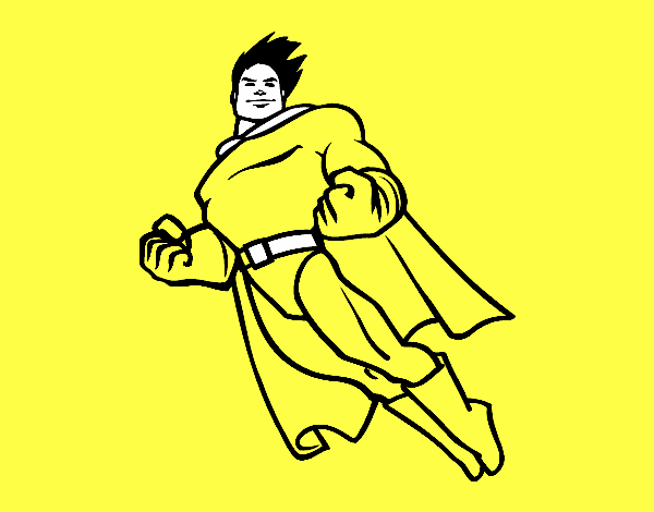 Desenho Superman a voar pintado por dadal