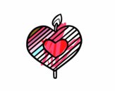 Desenho Vela em forma de coração pintado por vitorcely