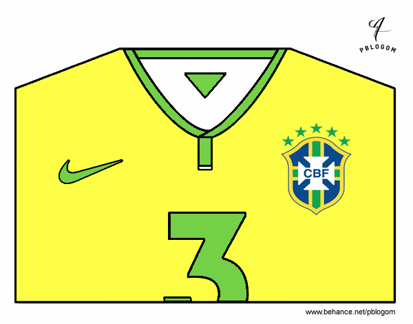 Desenho Camisa da copa do mundo de futebol 2014 do Brasil pintado por Gean