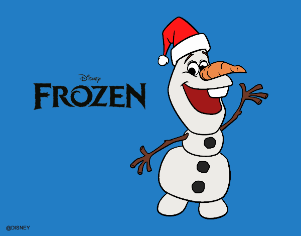 Desenho de Frozen Olaf em Natal pintado e colorido por Lavinia_88 o dia 18  de Janeiro do 2016