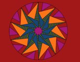 Desenho Mandala sol triangular pintado por MaraRubia