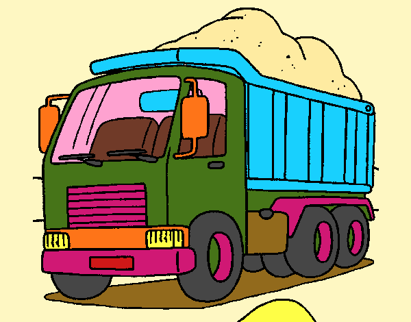 Desenho Camião de carga pintado por aaas
