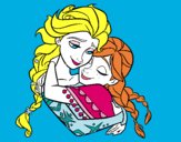 Desenho Frozen Elsa e Anna pintado por naaah