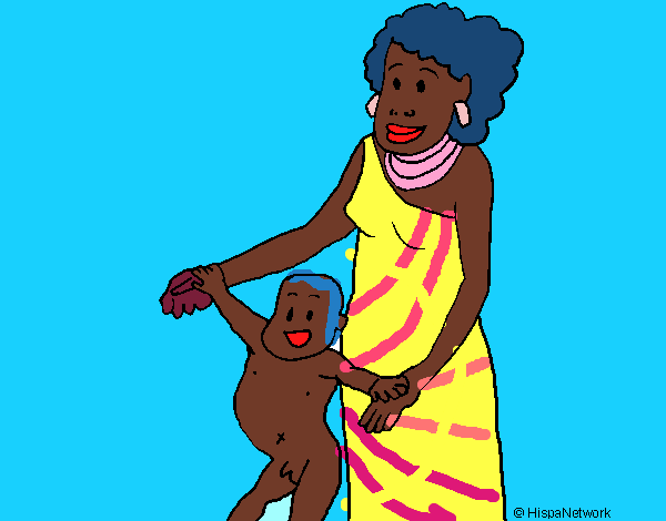 Mãe e filho da Guiné