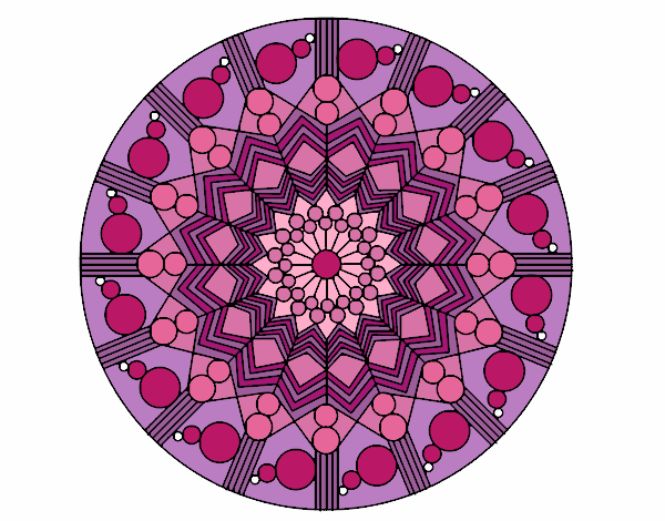 Desenho Mandala flor com círculos pintado por 21maio48