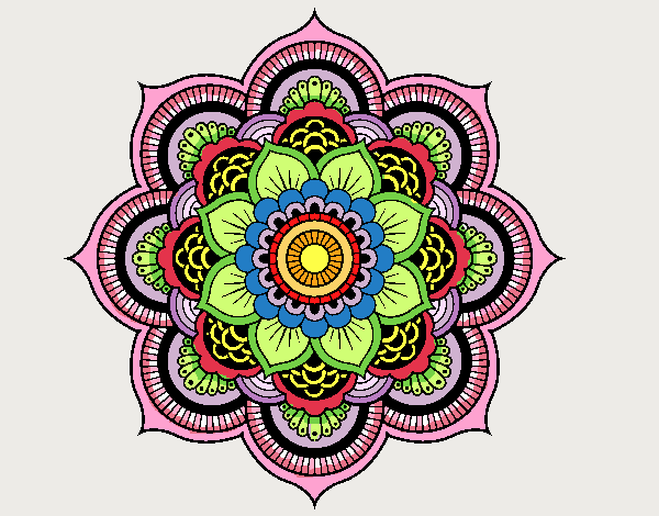 Desenho Mandala flor oriental pintado por Cine