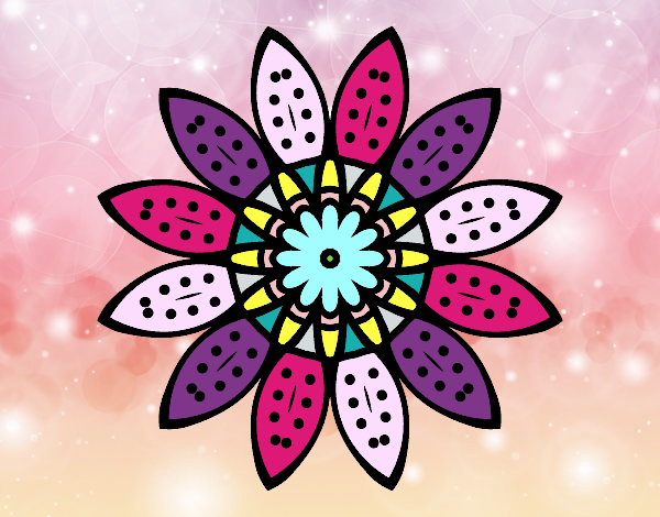 Desenho Mandala flores com pétalas pintado por naaah