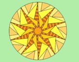 Desenho Mandala sol triangular pintado por 21maio48