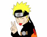 Desenho Naruto puxando para fora a língua pintado por Boruto