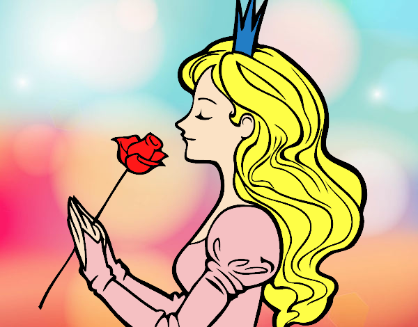 Desenho Princesa e rosa pintado por naaah