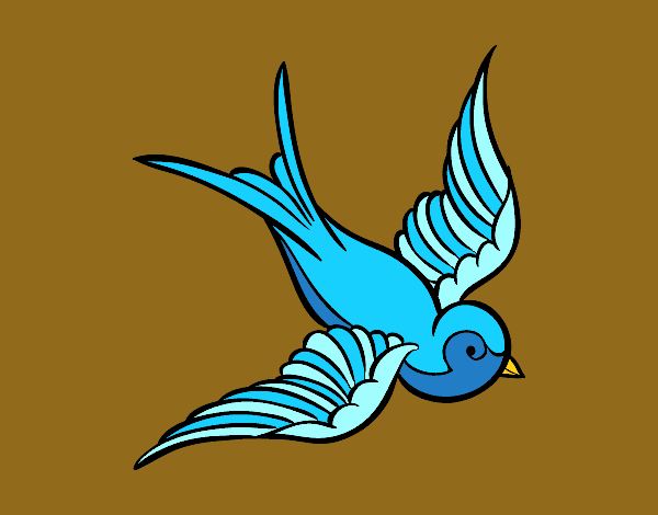 Desenho Tatuagem de pássaro pintado por tuim