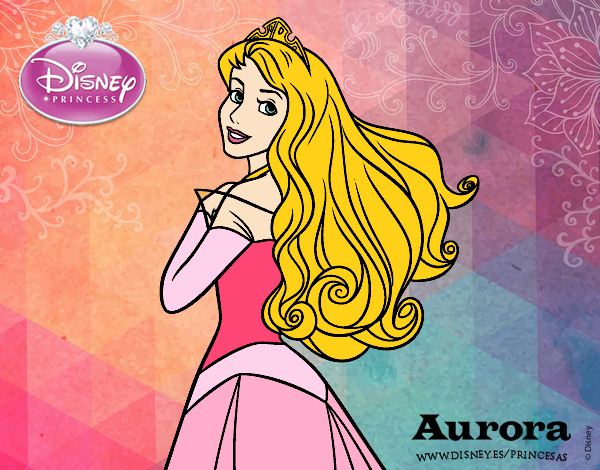 Pinturas Desenho de criança Vestido de Princesas Disney Aurora Paint A Bela  Adormecida DESENHOLANDIA 