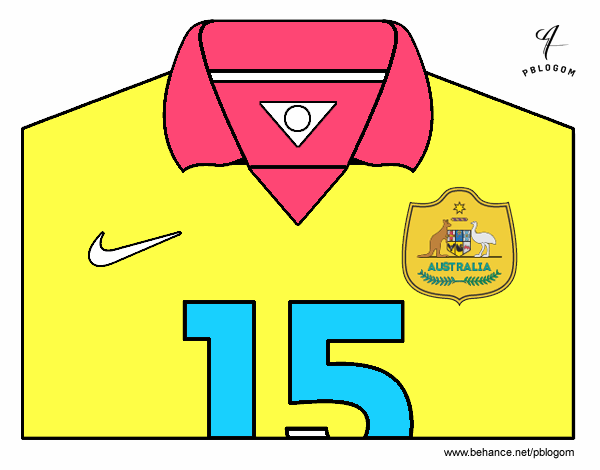 Desenho Camisa da copa do mundo de futebol 2014 da Austrália pintado por Marcello_B