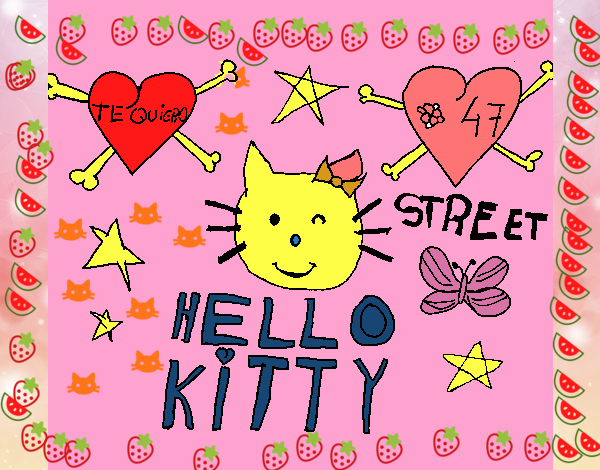Desenho de Hello Kitty pintado e colorido por Usuário não registrado o dia  01 de Fevereiro do 2016