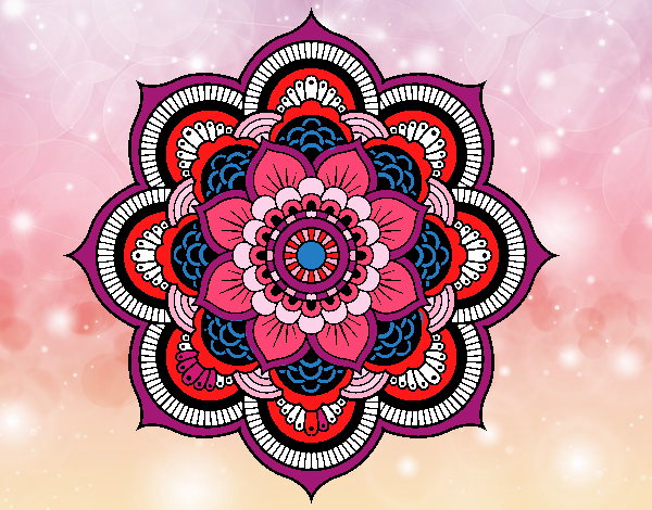 Desenho Mandala flor oriental pintado por naaah