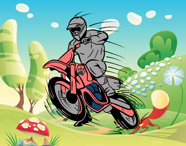 Corrida motocross para colorir - Imprimir Desenhos