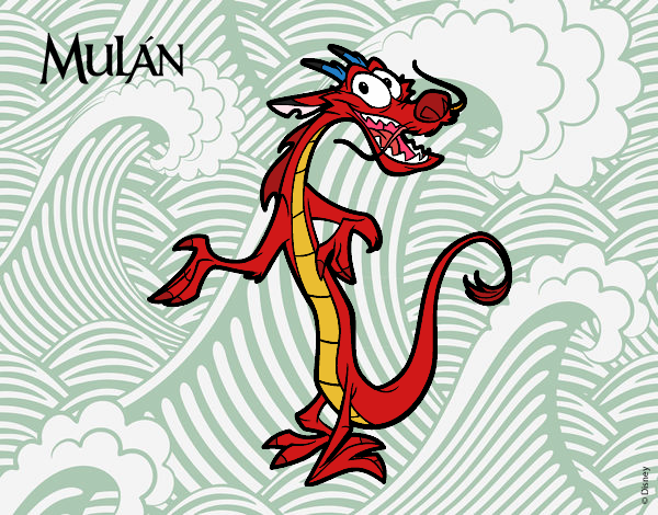 Desenho Mulan - Mushu pintado por beadama