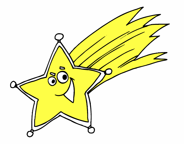 Desenho de Estrela cadente pintado e colorido por Usuário não registrado o  dia 14 de Fevereiro do 2016