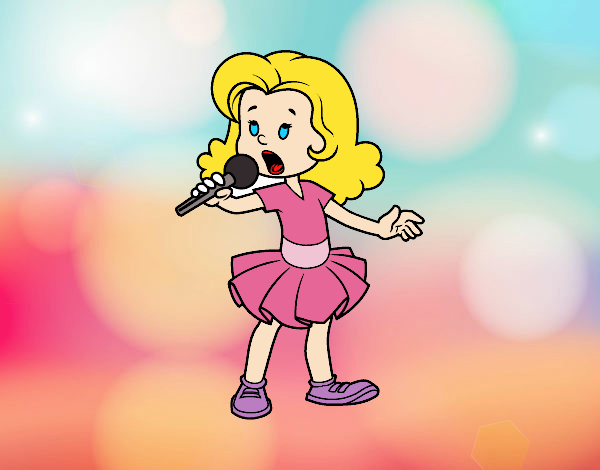 Uma menina cantando