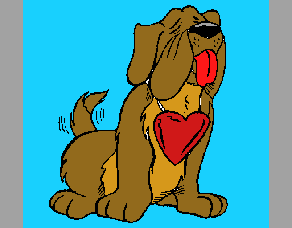 Desenho Cão apaixonado pintado por zuleikapas