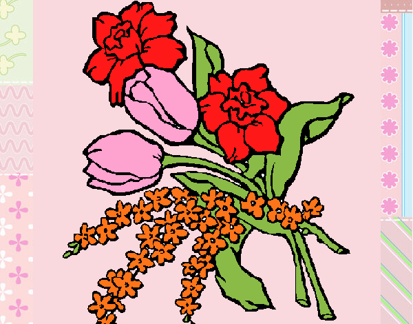 Desenho Ramo de flores pintado por zuleikapas
