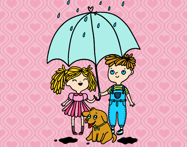 casal de chuva